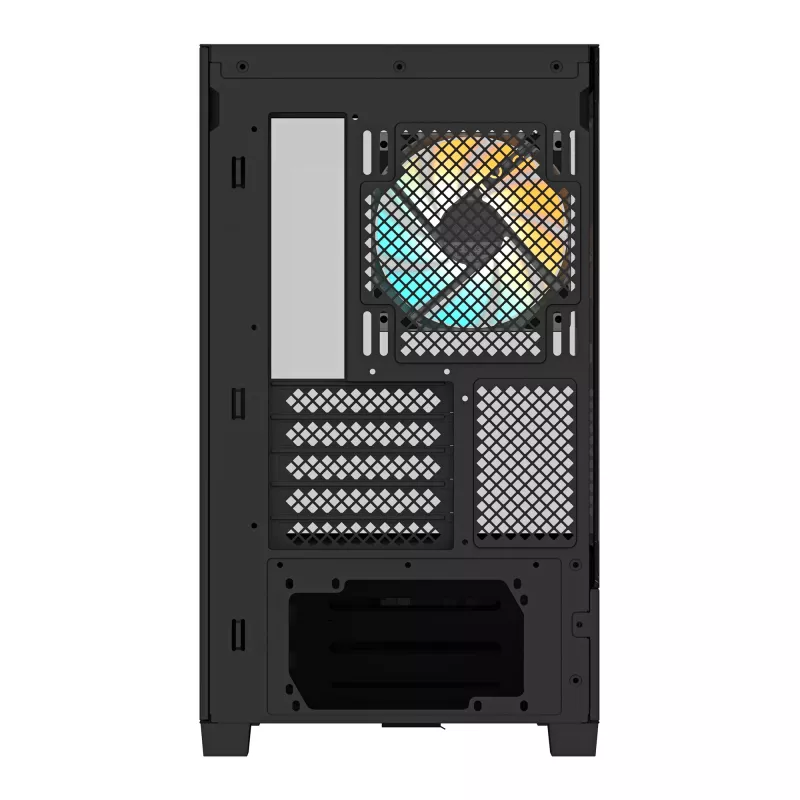 GIGABYTE C201 PANORAMIC kompiuterio korpusas – Mid Tower, m-ATX, 360 mm radiatorių palaikymas, 3 iš anksto sumontuoti ventiliatoriai, USB 3.0, RGB Fusion palaikymas