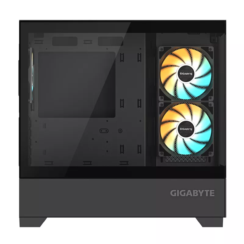 GIGABYTE C201 PANORAMIC kompiuterio korpusas – Mid Tower, m-ATX, 360 mm radiatorių palaikymas, 3 iš anksto sumontuoti ventiliatoriai, USB 3.0, RGB Fusion palaikymas