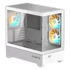 GIGABYTE C201 PANORAMIC ICE PC korpusas – Mid Tower, m-ATX, 360 mm radiatoriaus palaikymas, 3 iš anksto sumontuoti ventiliatoriai, USB 3.0, RGB Fusion palaikymas