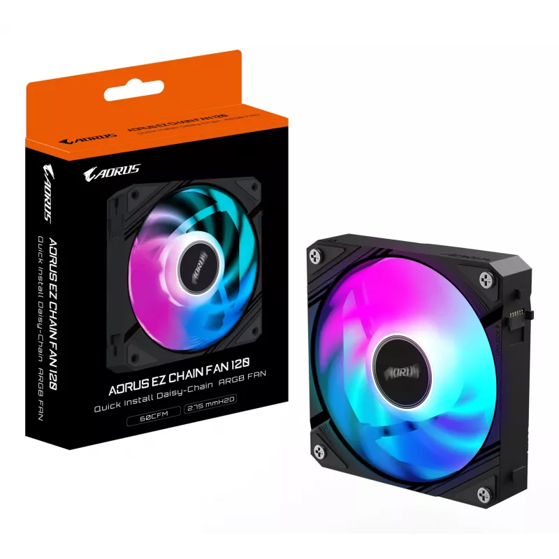Viskas viename skysčio aušintuvas GIGABYTE AORUS EZ CHAIN FAN 120 12 cm juodas