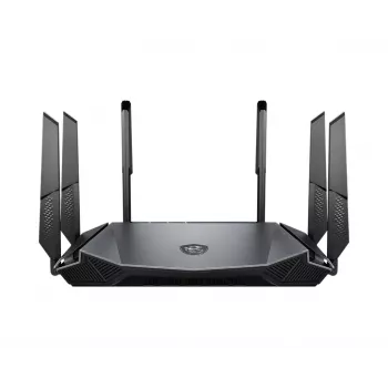 MSI RadiX AX6600 WiFi 6 Tri-Band belaidis maršrutizatorius Gigabit Ethernet Tri-band (2.4 GHz / 5 GHz / 5 GHz) Juoda