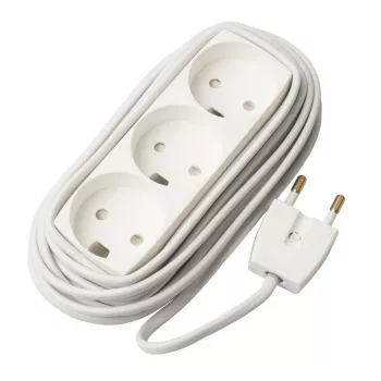 Maitinimo ilgintuvas Microconnect GRUELU3H050 5m 3 kintamosios srovės lizdai Baltas