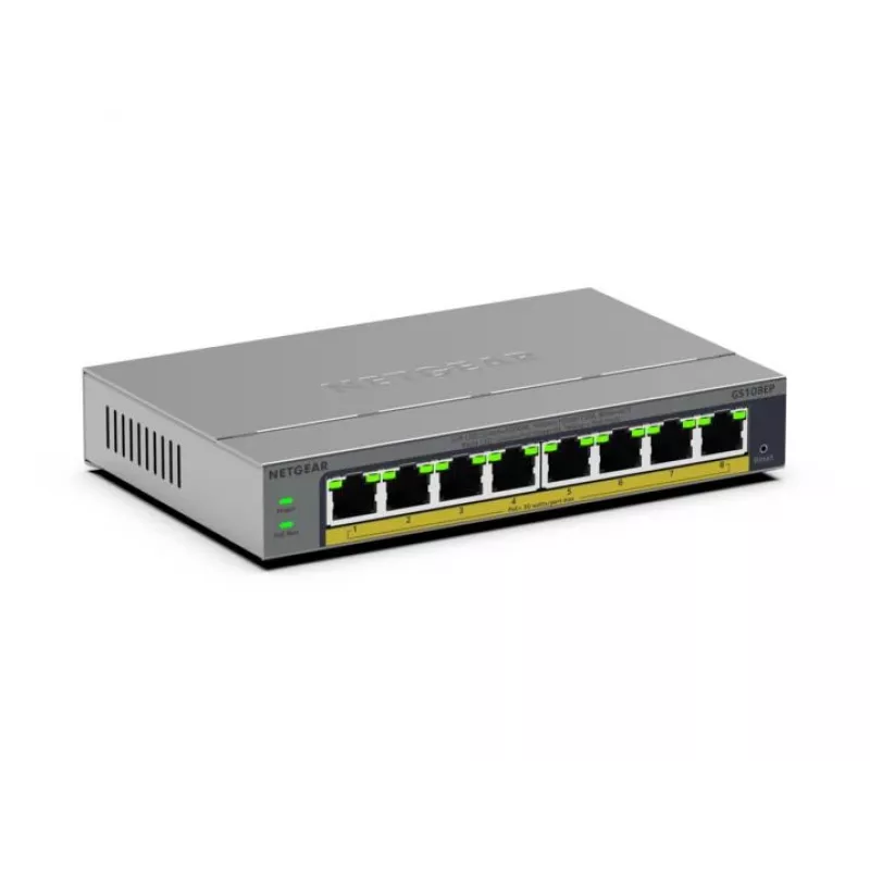 NETGEAR GS108EP valdomas L2/L3 Gigabit Ethernet (10/100/1000) pilkas