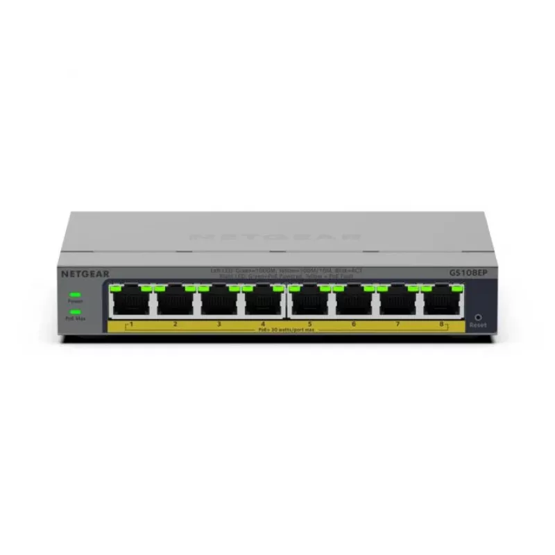 NETGEAR GS108EP valdomas L2/L3 Gigabit Ethernet (10/100/1000) pilkas