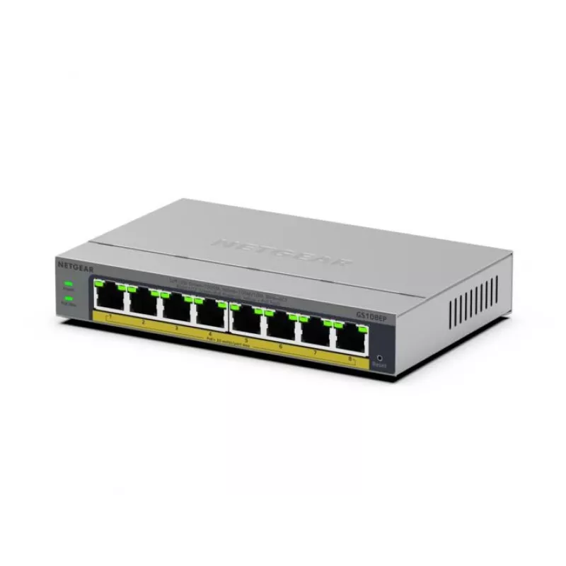 NETGEAR GS108EP valdomas L2/L3 Gigabit Ethernet (10/100/1000) pilkas