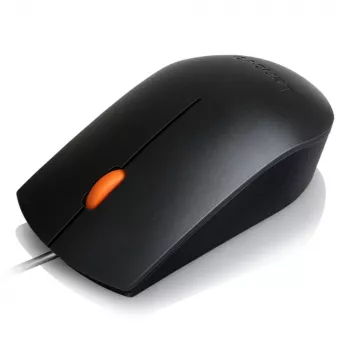 Laidinė USB Type-A optinė abiem rankoms tinkama pelė Lenovo GX30M39704 — 1600 DPI, 3 mygtukai, 1,8 m laidas, juoda