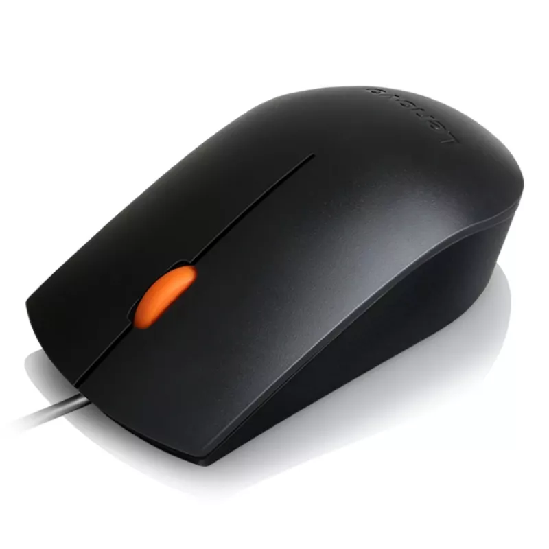 Laidinė USB Type-A optinė abiem rankoms tinkama pelė Lenovo GX30M39704 — 1600 DPI, 3 mygtukai, 1,8 m laidas, juoda