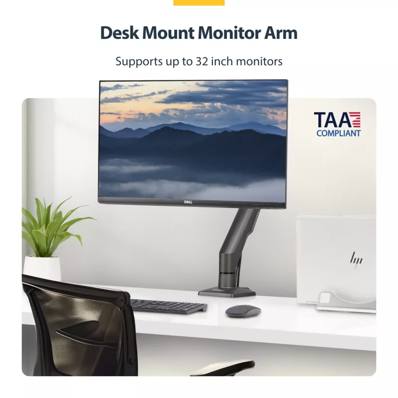 StarTech.com stalinis monitoriaus laikiklis, iki 32 colių ekrano, maks. 10 kg, VESA 75x75/100x100, C formos spaustukas, visiškai pasukamas, mechaninė spyruoklė, atitinka TAA