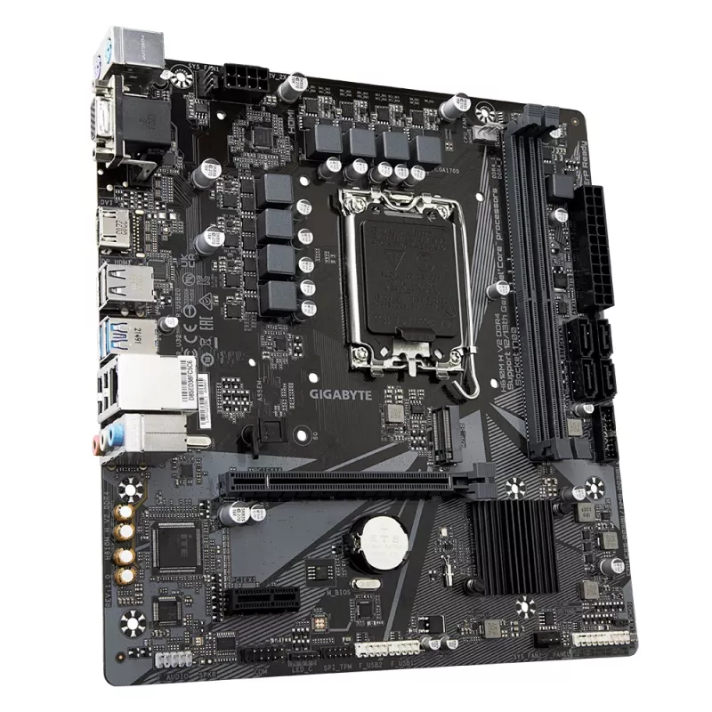GIGABYTE H610M H V2 DDR4 pagrindinė plokštė – palaiko Intel Core 14 kartos procesorius, 6+1+1 hibridinis skaitmeninis VRM, iki 3200MHz DDR4 (OC), 1xPCIe 3.0 M.2, GbE LAN, USB 3.2 Gen 1