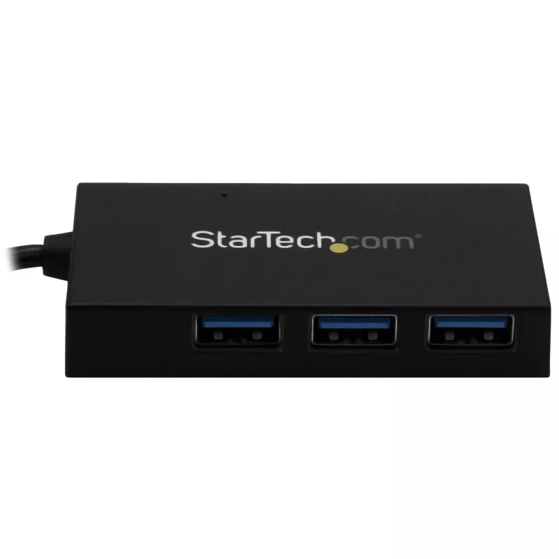 StarTech.com 4 prievadų USB 3.0 šakotuvas - USB Type-A šakotuvas su 1x USB-C ir 3x USB-A (SuperSpeed 5 Gbps) - maitinamas per USB magistralę arba išoriniu adapteriu - nešiojamas USB 3.2 Gen 1 BC 1.2 įkrovimo šakotuvas su maitinimo adapteriu