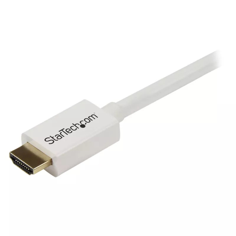 StarTech.com 3 m / 10 pėd. CL3 klasės HDMI laidas su Ethernet – sieniniam montavimui skirtas Ultra HD HDMI laidas – 4K 30Hz UHD didelės spartos HDMI laidas – 10,2 Gbps – HDMI 1.4 vaizdo/ekrano laidas – 30AWG, baltas