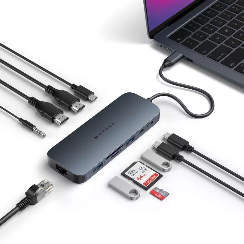 Targus HD4006GL nešiojamojo kompiuterio dokas / prievado replikatorius USB 3.2 Gen 2 (3.1 Gen 2) Type-C, juodas