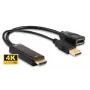 Microconnect HDMDPP1 vaizdo kabelio adapteris 0,15 m HDMI Type A (standartinis) DisplayPort juodas