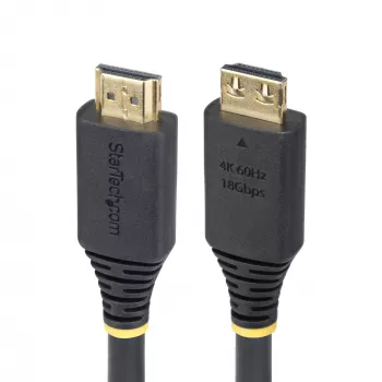 StarTech.com 15 pėdų (4,5 m) didelės spartos HDMI laidas su fiksuojančiomis jungtimis, 4K 60Hz/1440p 144Hz, HDR10/HDCP 2.2/ARC, 18 Gbps, UHD HDMI 2.0 laidas televizoriui/monitoriui/ekranui, TPE apvalkalas