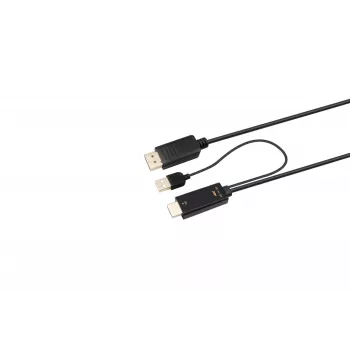 Microconnect HDMI-DP-CON1 vaizdo kabelio adapteris, 1 m, HDMI A tipo (standartinis) į DisplayPort, juodas