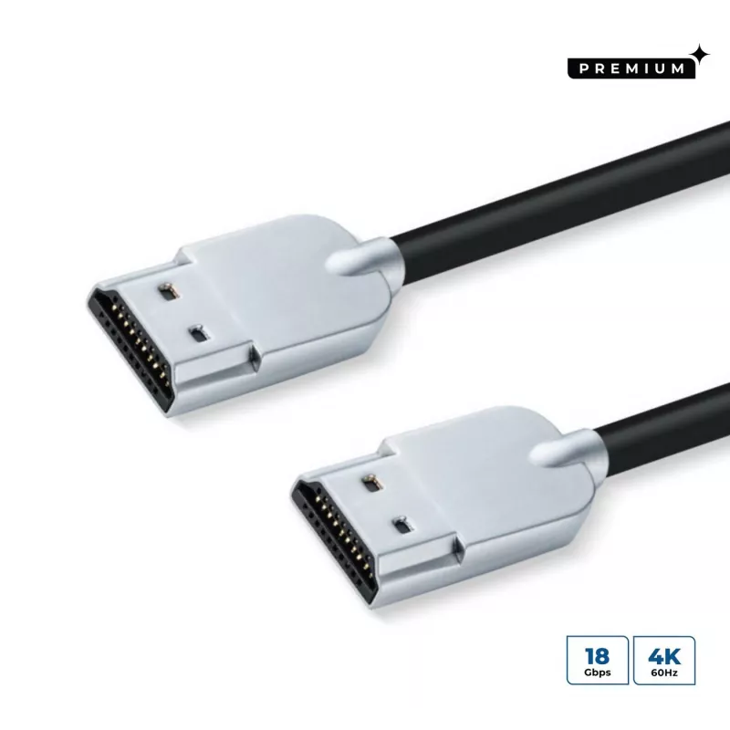 Microconnect HDMISUPERSLIM2M HDMI laidas 2 m HDMI A tipo (standartinis) juoda, metalinė