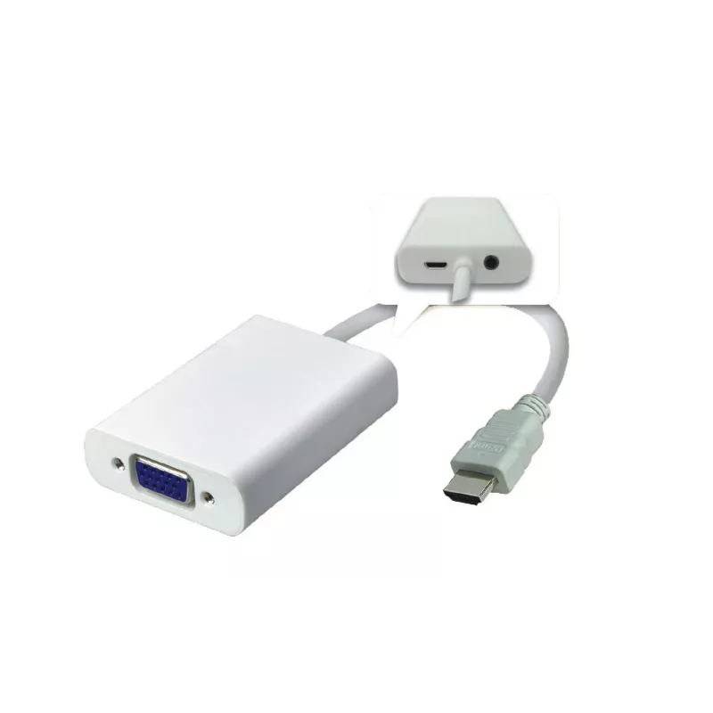 Microconnect HDMVGA2 vaizdo kabelio adapteris 0,15 m HDMI Type A (Standard) VGA (D-Sub) Baltas