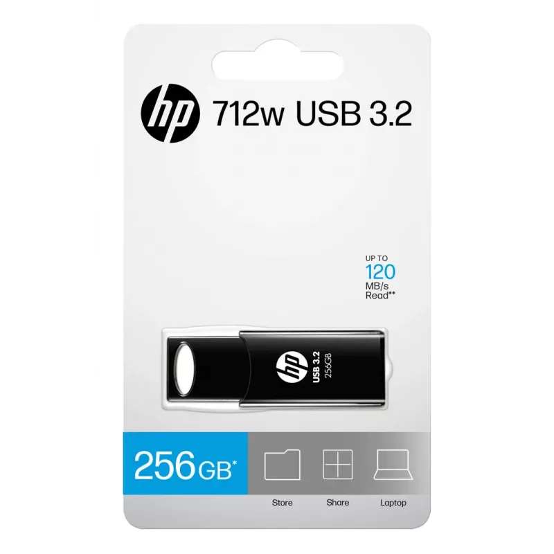 HP 712w USB atmintukas 256 GB USB Type-A 3.2 Gen 1 (3.1 Gen 1) Juodas