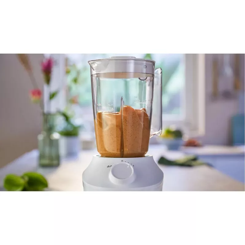Stalinis trintuvas „Philips HR2041/00“ – 450 W, 1,9 l plastikinis indas, nerūdijančio plieno peiliai, baltas