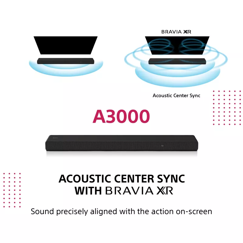 Garso juosta Sony HT-A3000 juoda 3.1 kanalai 250 W
