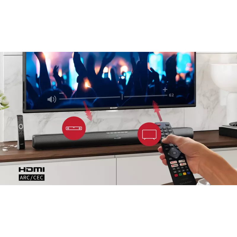 Sharp HT-SB100 garso juostos garsiakalbis Juoda 2.0 kanalų 75 W