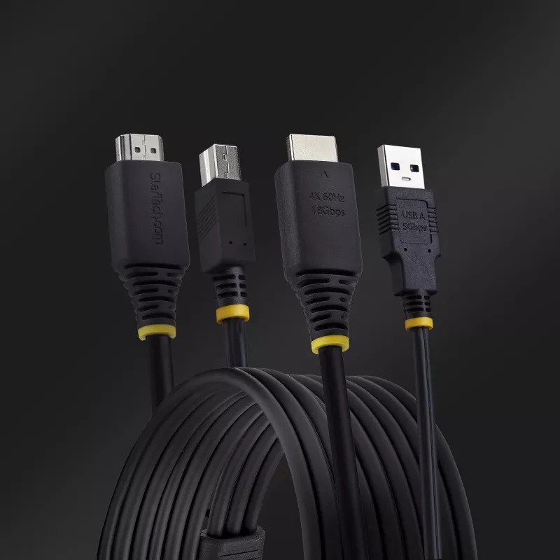 StarTech.com 1,8 m HDMI ir USB 5 Gbps KVM laidas, 4K 60 Hz, HDMI 2.0 ir USB kombinuotasis laidas KVM komutatoriams