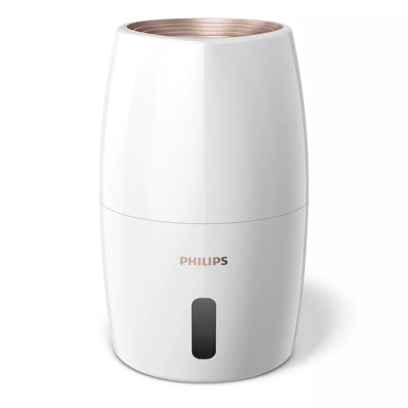 Drėkintuvas Philips HU2716/10 — 2 L bakelis, 17 W, 220–240 V, balta/rožinis auksas, kompaktiškas 220×220×350 mm