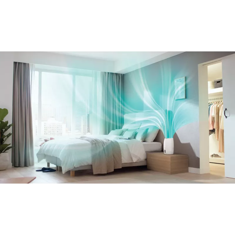 Drėkintuvas Philips HU2716/10 — 2 L bakelis, 17 W, 220–240 V, balta/rožinis auksas, kompaktiškas 220×220×350 mm