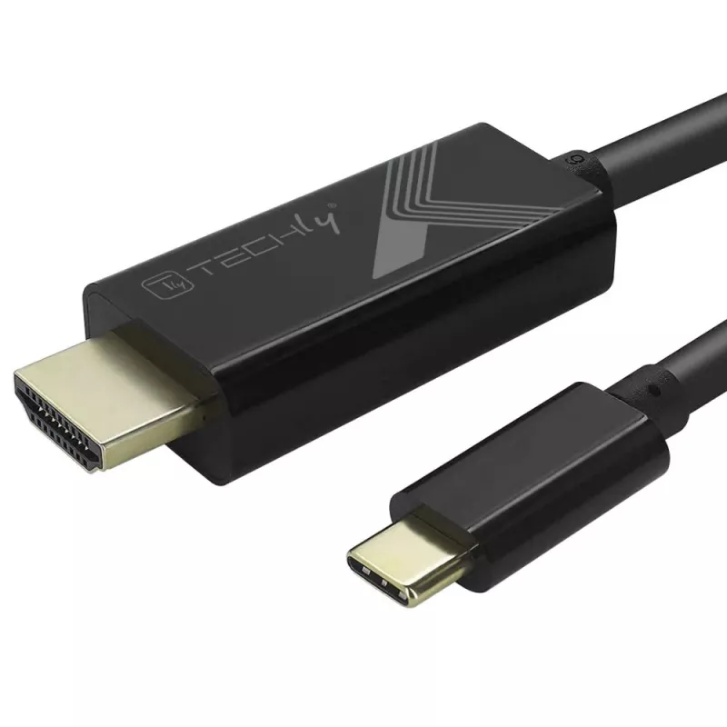 Techly adapterio laidas USB-C kištukas į HDMI 2.0 4K kištukas 2 m juodas