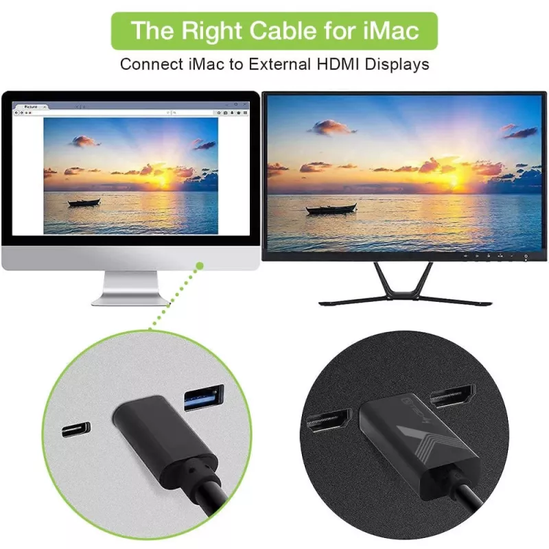 Techly adapterio laidas USB-C kištukas į HDMI 2.0 4K kištukas 2 m juodas