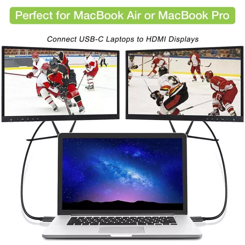 Techly adapterio laidas USB-C kištukas į HDMI 2.0 4K kištukas 2 m juodas