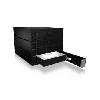 ICY BOX IB-564SSK 3x 5,25 col. saugojimo diskų dėklas Juodas