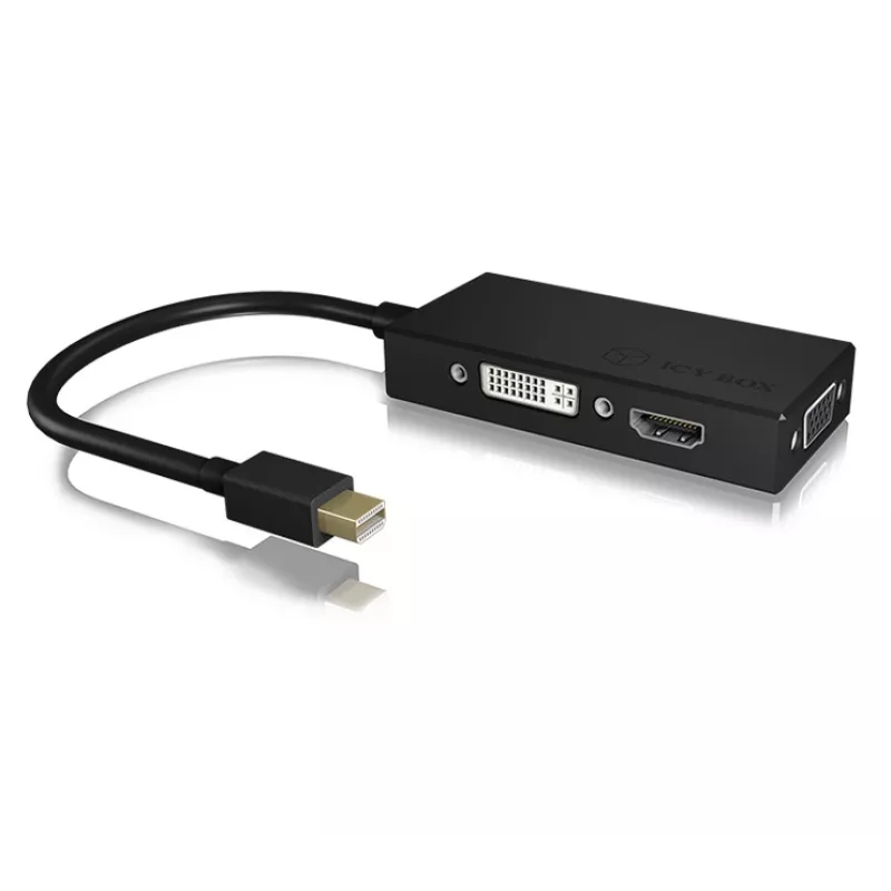 ICY BOX IB-AC1032 Mini DisplayPort DVI-D + VGA (D-Sub) + HDMI juodas