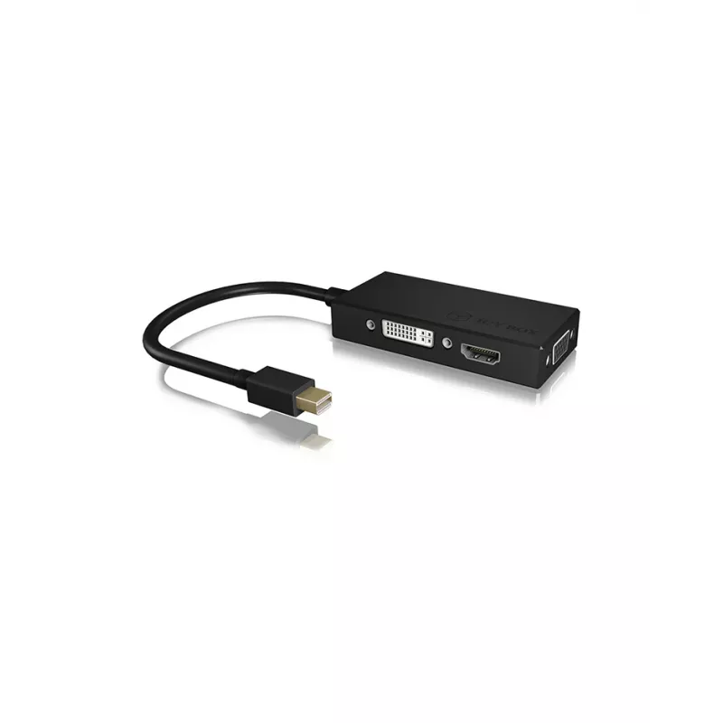 ICY BOX IB-AC1032 Mini DisplayPort DVI-D + VGA (D-Sub) + HDMI juodas