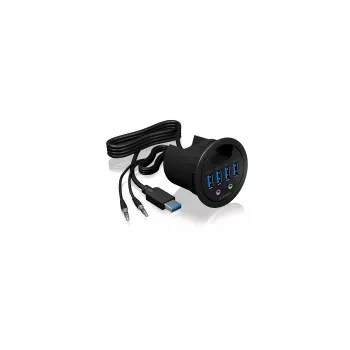 ICY BOX IB-HUB1403A lizdas Juoda