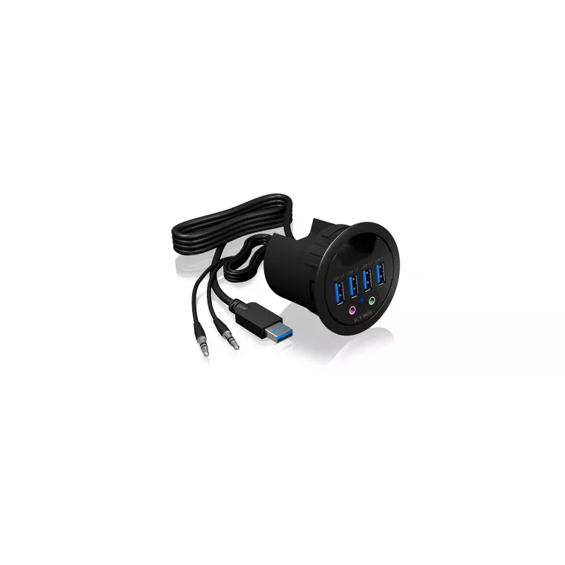 ICY BOX IB-HUB1403A lizdas Juoda