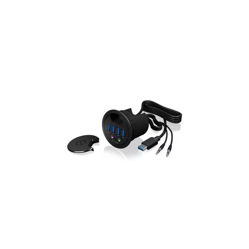 ICY BOX IB-HUB1403A lizdas Juoda