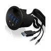 ICY BOX IB-HUB1403A lizdas Juoda