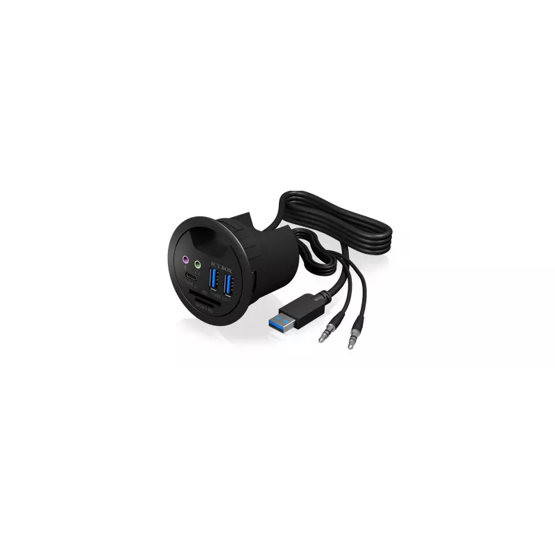 ICY BOX IB-HUB1404A lizdas Juoda
