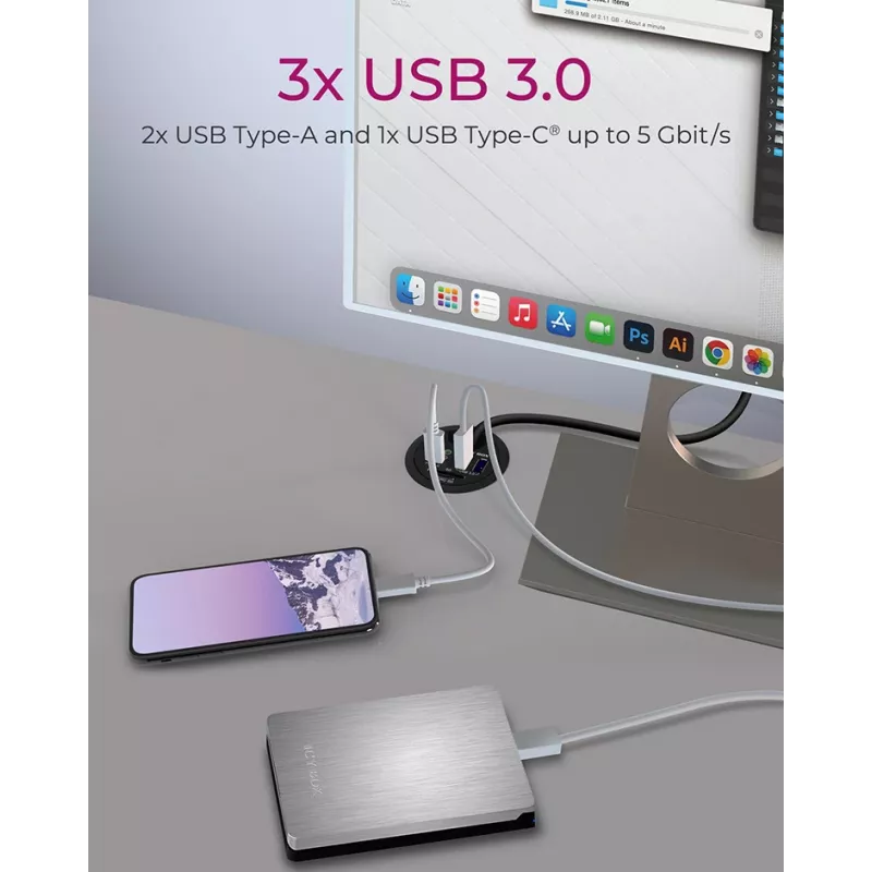 ICY BOX IB-HUB1404A lizdas Juoda