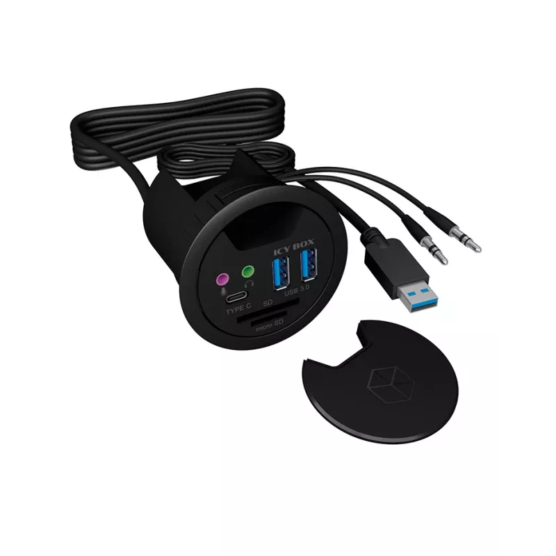 ICY BOX IB-HUB1404A lizdas Juoda