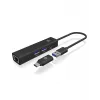 ICY BOX IB-HUB1439-LAN laidinis USB 3.2 Gen 1 (3.1 Gen 1) Type-A juodas