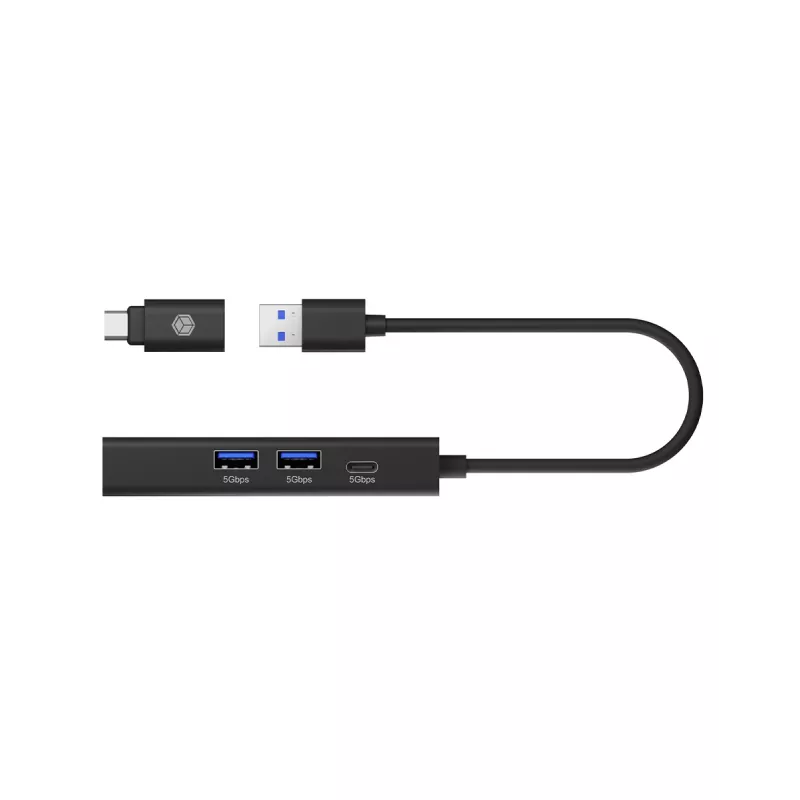 ICY BOX IB-HUB1439-LAN laidinis USB 3.2 Gen 1 (3.1 Gen 1) Type-A juodas