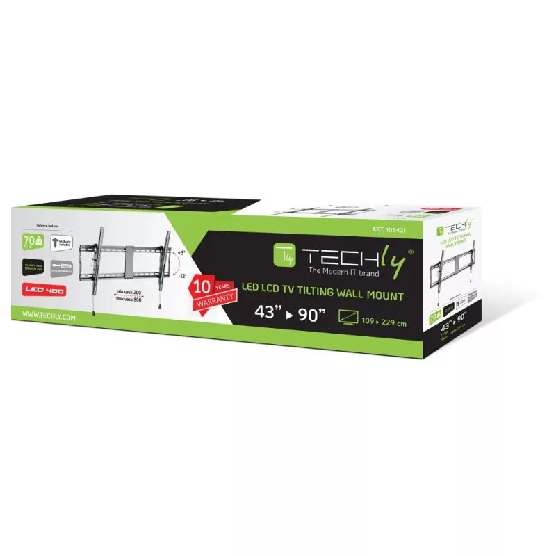 Techly ICA-PLB 590 TV laikiklis/stovas 2,29 m (90 colių) juoda