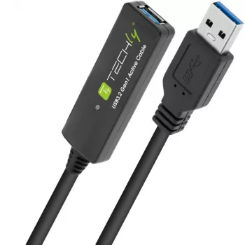 Techly ICUR30100G USB laidas USB 3.2 Gen 1 (3.1 Gen 1) 10 m USB A juodas
