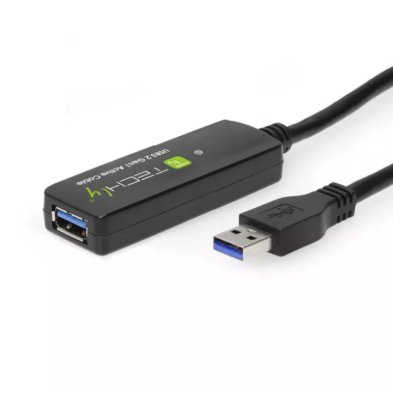 Techly ICUR30100G USB laidas USB 3.2 Gen 1 (3.1 Gen 1) 10 m USB A juodas
