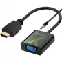 Techly kabelio keitiklio adapteris HDMI į VGA su garsu IDATA HDMI-VGA2A