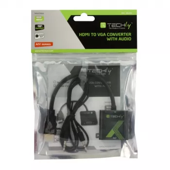 Techly kabelio keitiklio adapteris HDMI į VGA su garsu IDATA HDMI-VGA2A