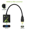 Techly kabelio keitiklio adapteris HDMI į VGA su garsu IDATA HDMI-VGA2A