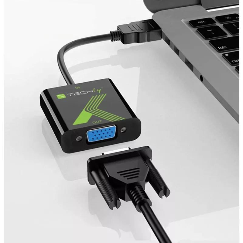 Techly kabelio keitiklio adapteris HDMI į VGA su garsu IDATA HDMI-VGA2A
